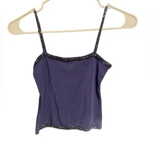 Nicole Miller purple beaded crop top size small
